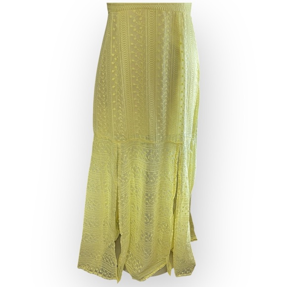 NWT FANCO Floral Embroidered Maxi Dress in Yellow, Large - Picture 3 of 9